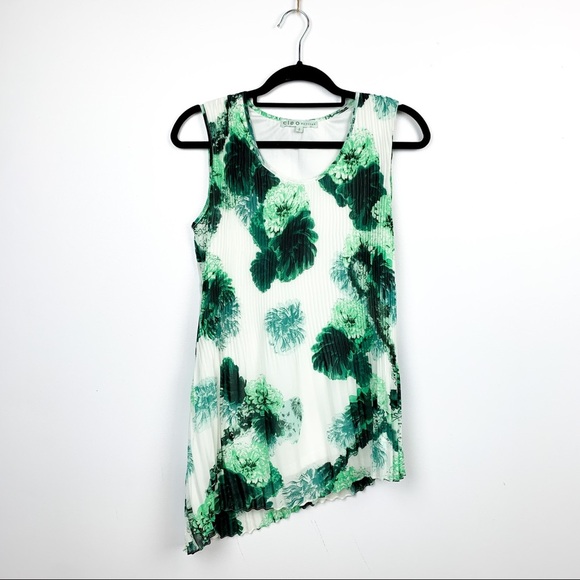 Cleo Asymmetrical Green Floral Blouse - Picture 1 of 12